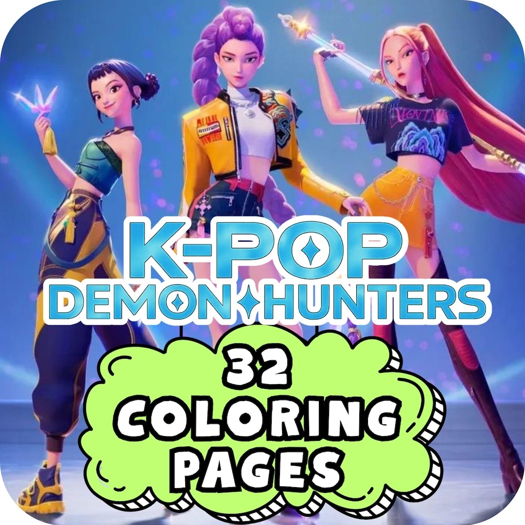 K pop Demon Hunters Coloring Pages Printable Anime Girl Group Vs 