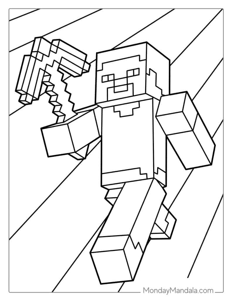 Kids Coloring Pages Minecraft Steve 2025 Kids Coloring Pages Minecraft Steve 2025