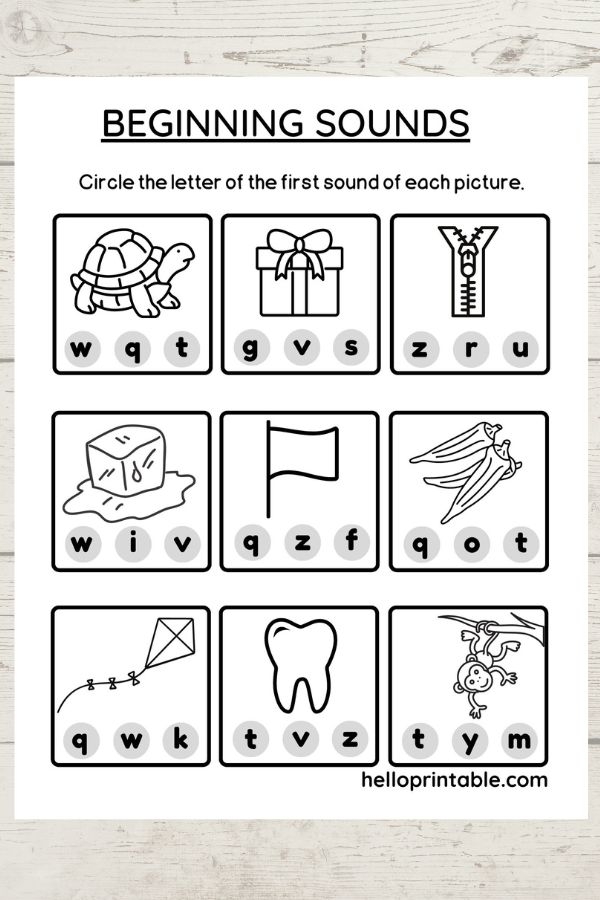 Kindergarten Beginning Sounds Practice Worksheets Helloprintable