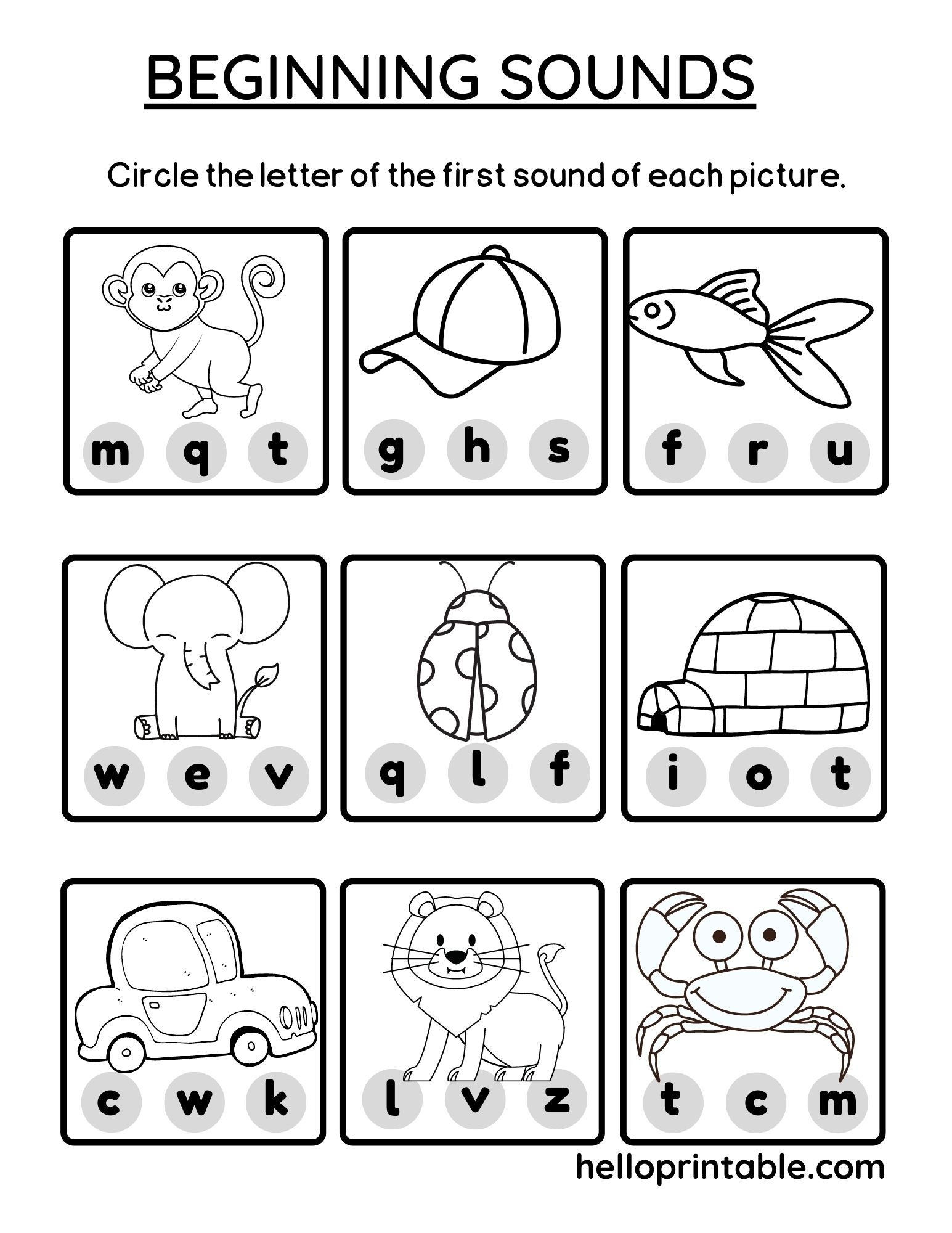 Kindergarten Beginning Sounds Practice Worksheets Helloprintable Kindergarten Beginning Sounds Practice Worksheets Helloprintable