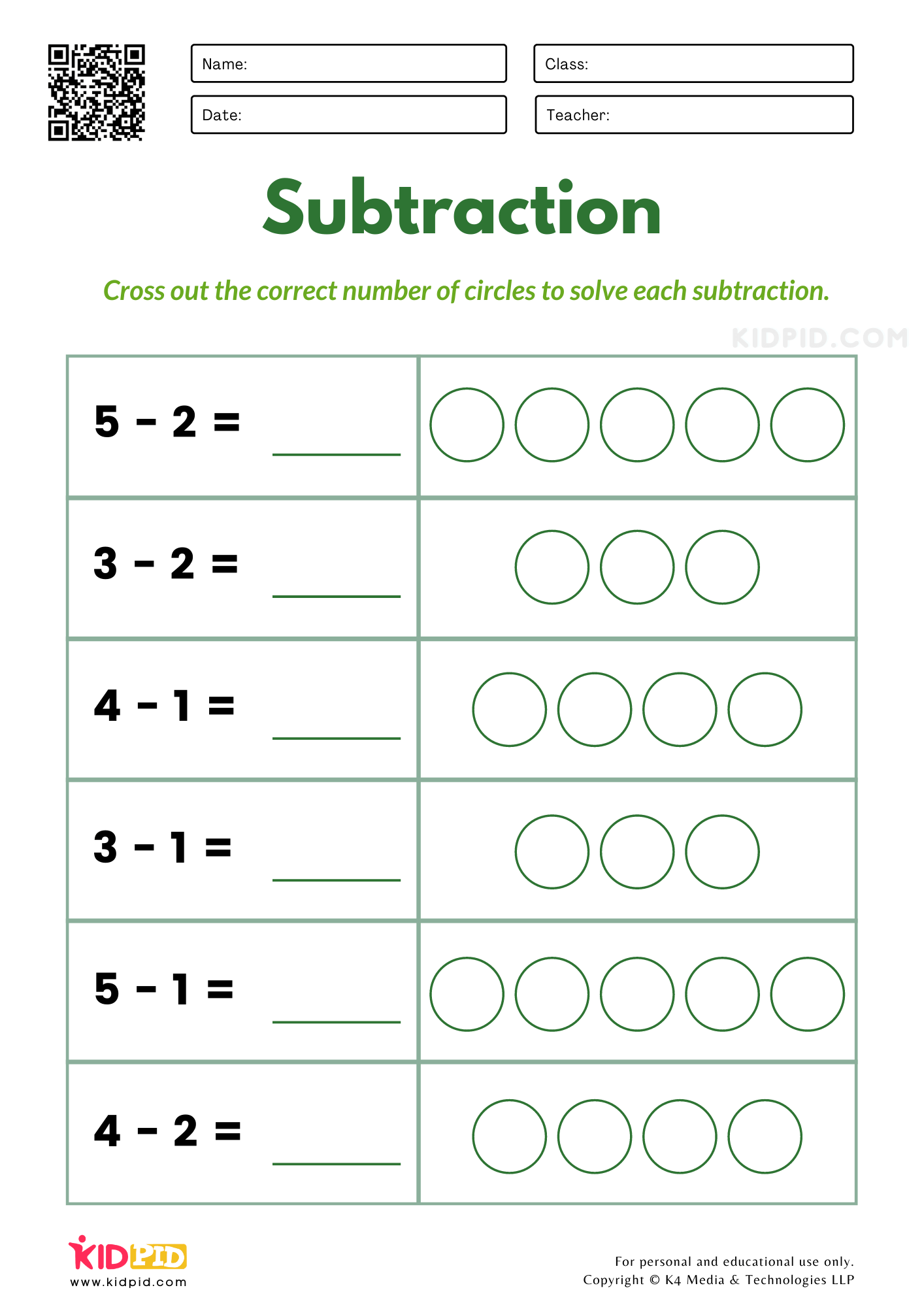 Kindergarten Subtraction Worksheets Kindergarten Subtraction Worksheets