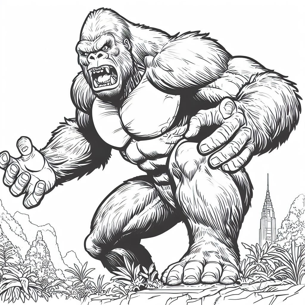 King Kong 20 Coloring Pages Etsy King Kong 20 Coloring Pages Etsy