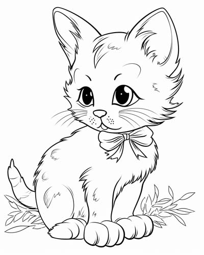 Kitten Coloring Pages For Kids