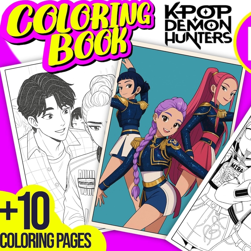 Kpop Demon Hunters Coloring Pages Etsy