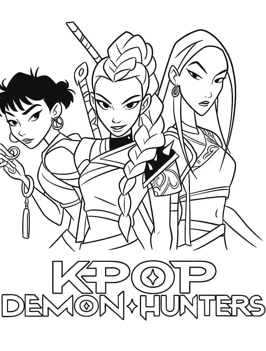 Kpop Demon Hunters Printable Coloring Page Download Print Or Color 