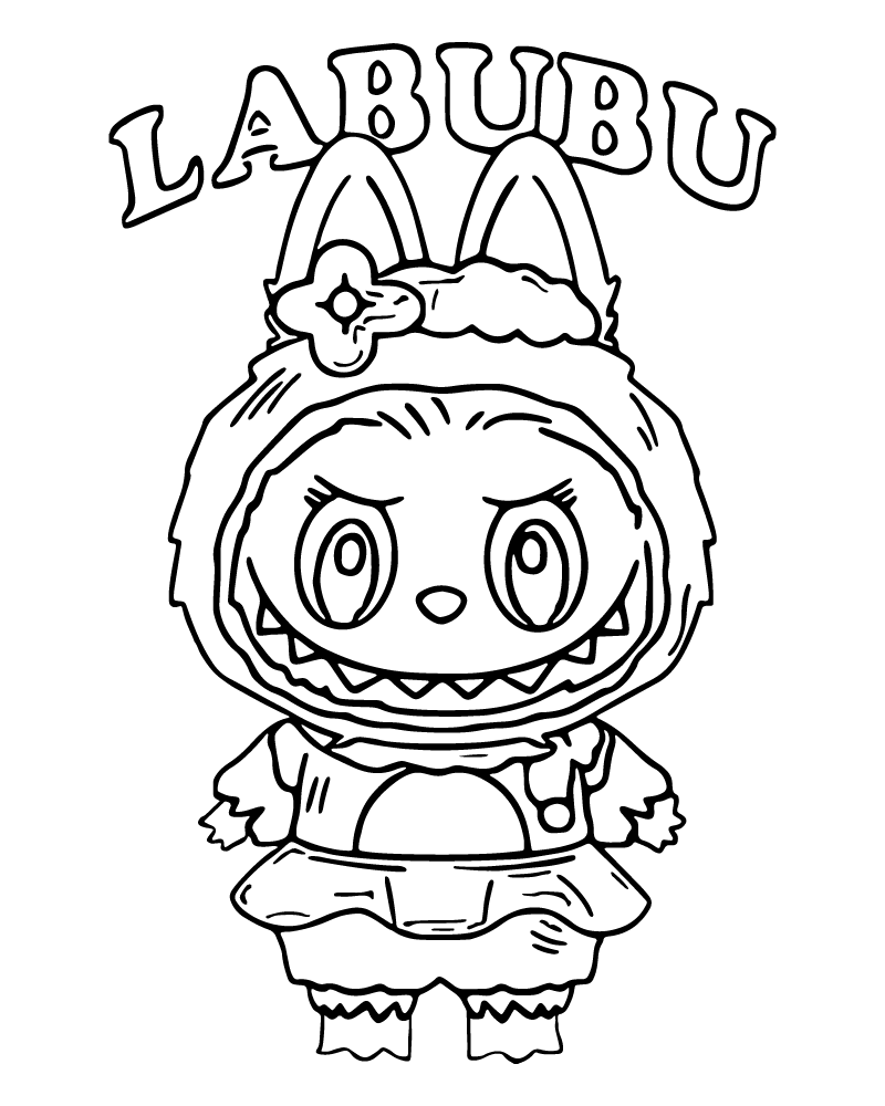 Labubu Doll Coloring Page Labubu Doll Coloring Page