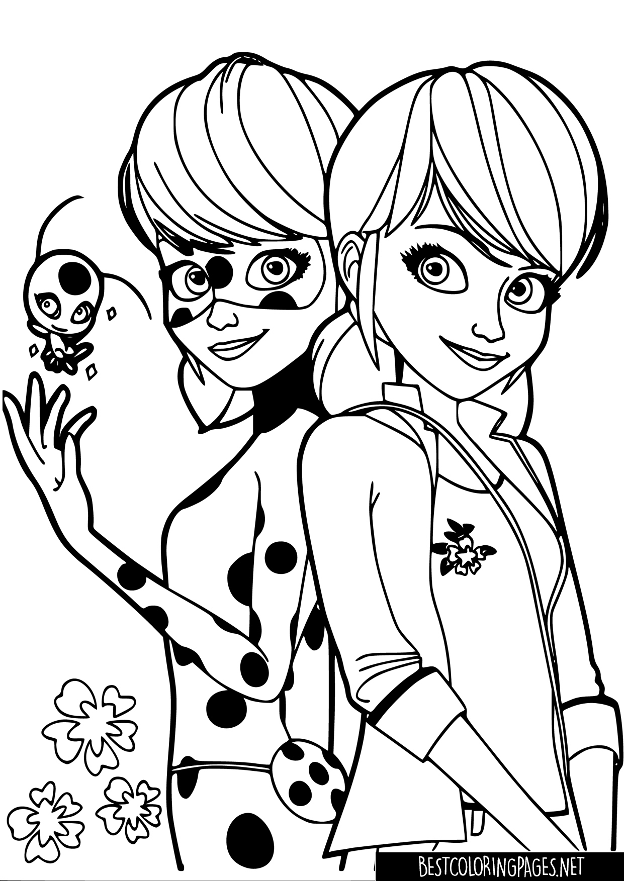 ladybug cat noir coloring pages