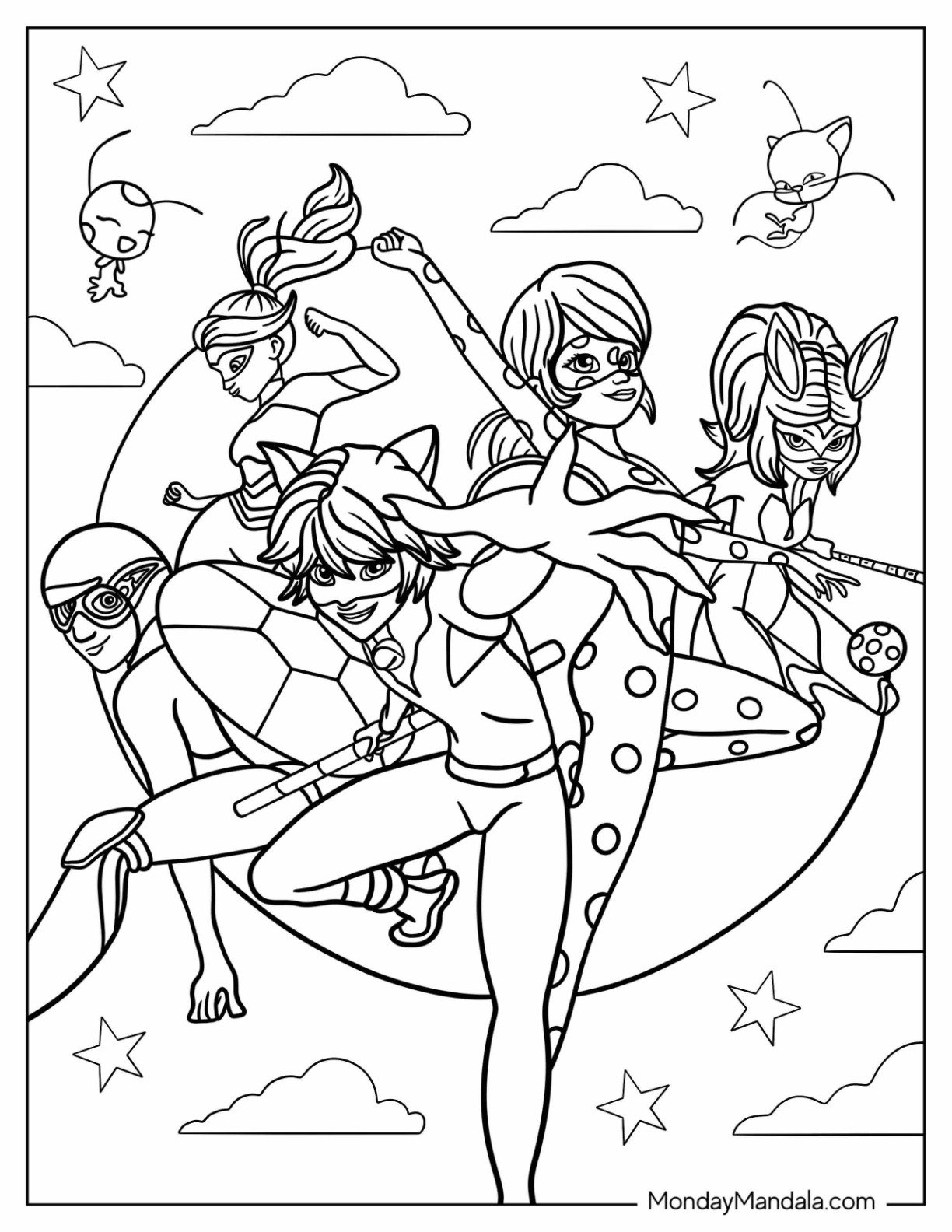Ladybug Cat Noir Coloring Pages 2025 