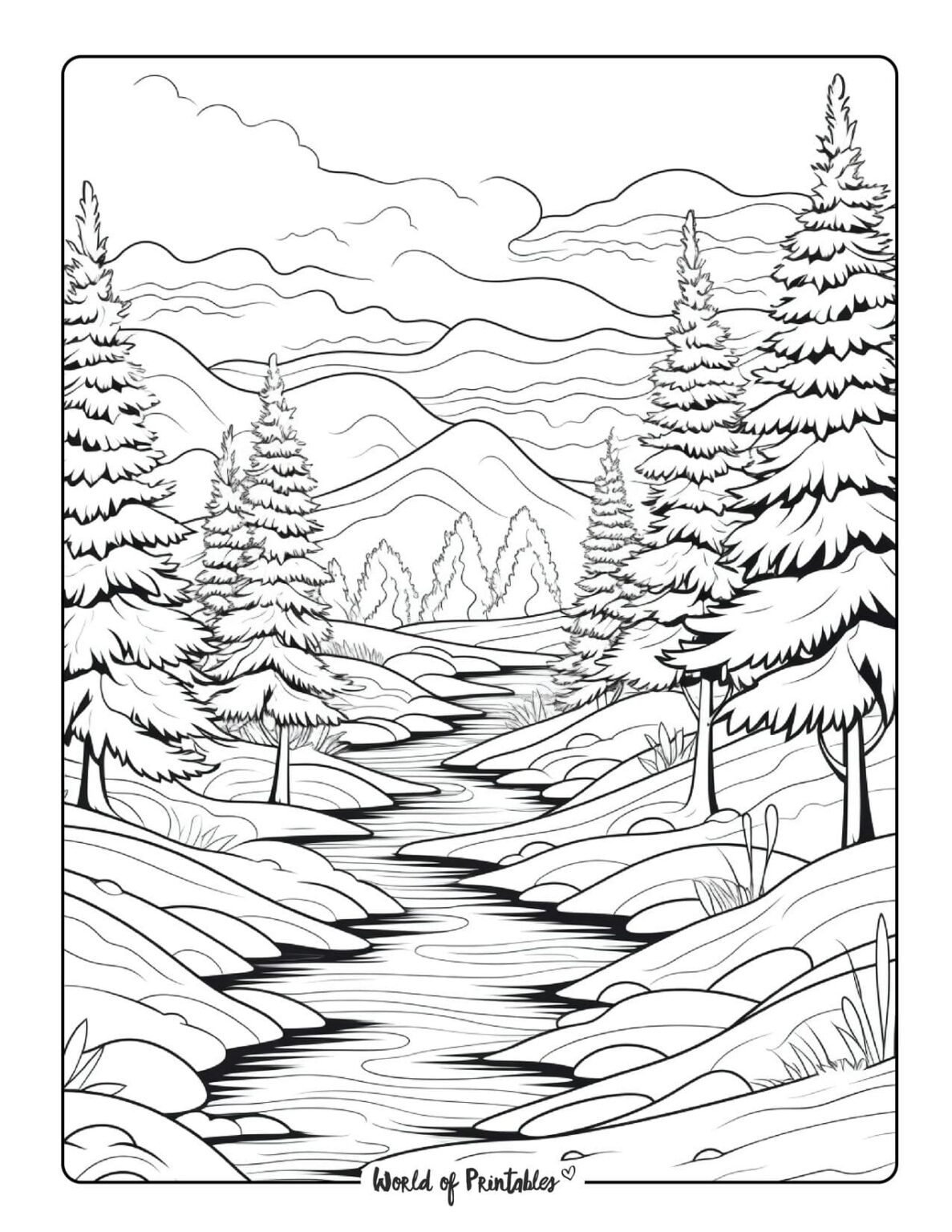 Landscape Coloring Pages World Of Printables