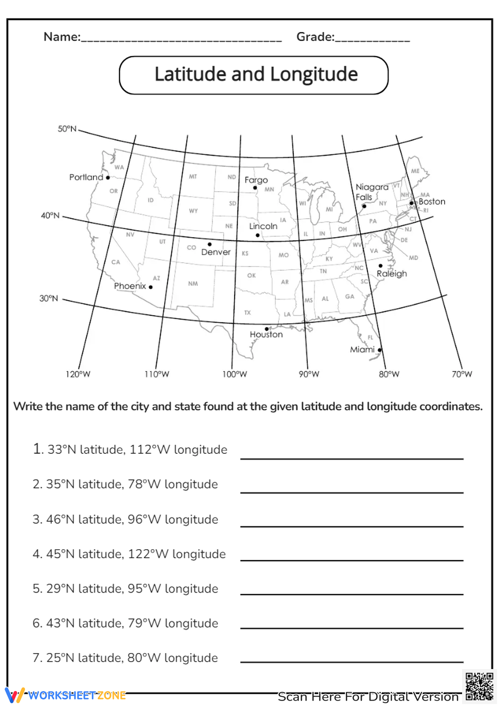 Latitude And Longitude Interactive Worksheet Education Latitude And Longitude Interactive Worksheet Education