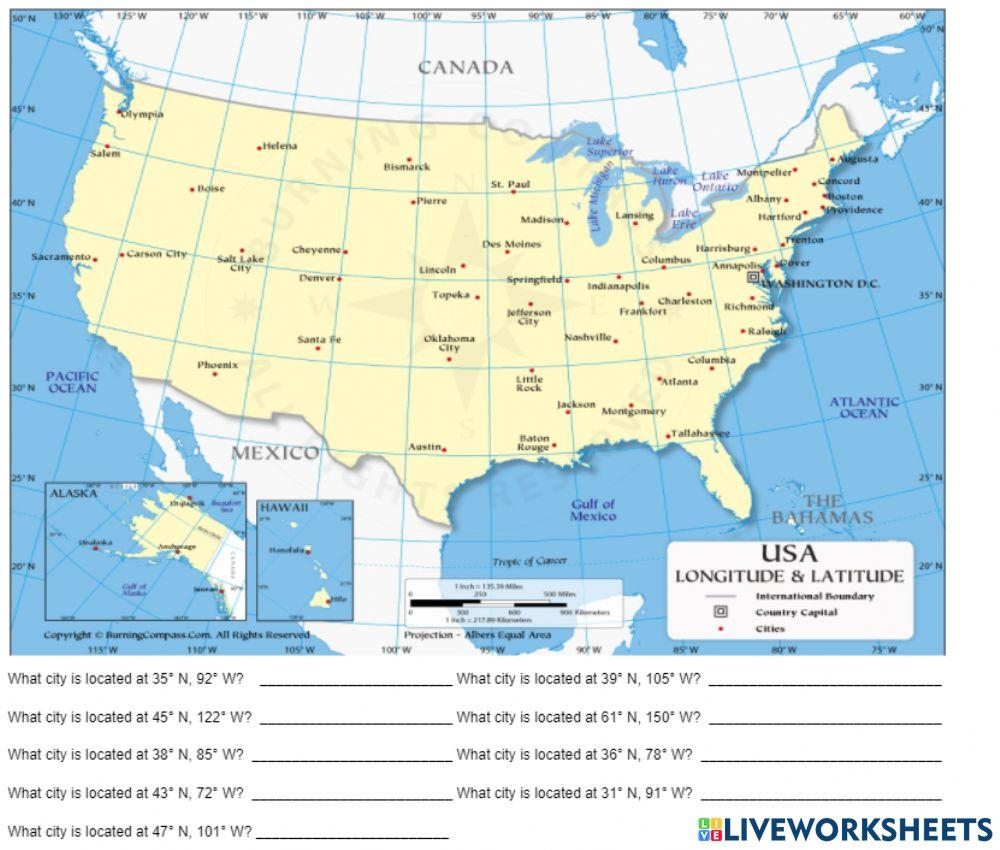 Latitude And Longitude Online Worksheet Live Worksheets Worksheets 