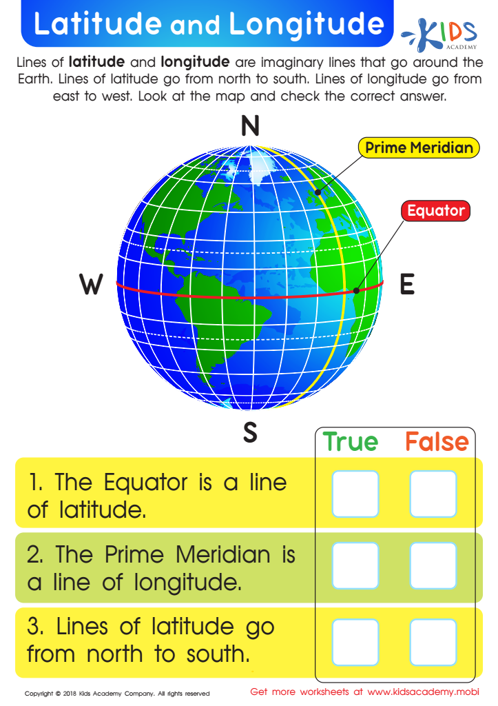longitude and latitude worksheets