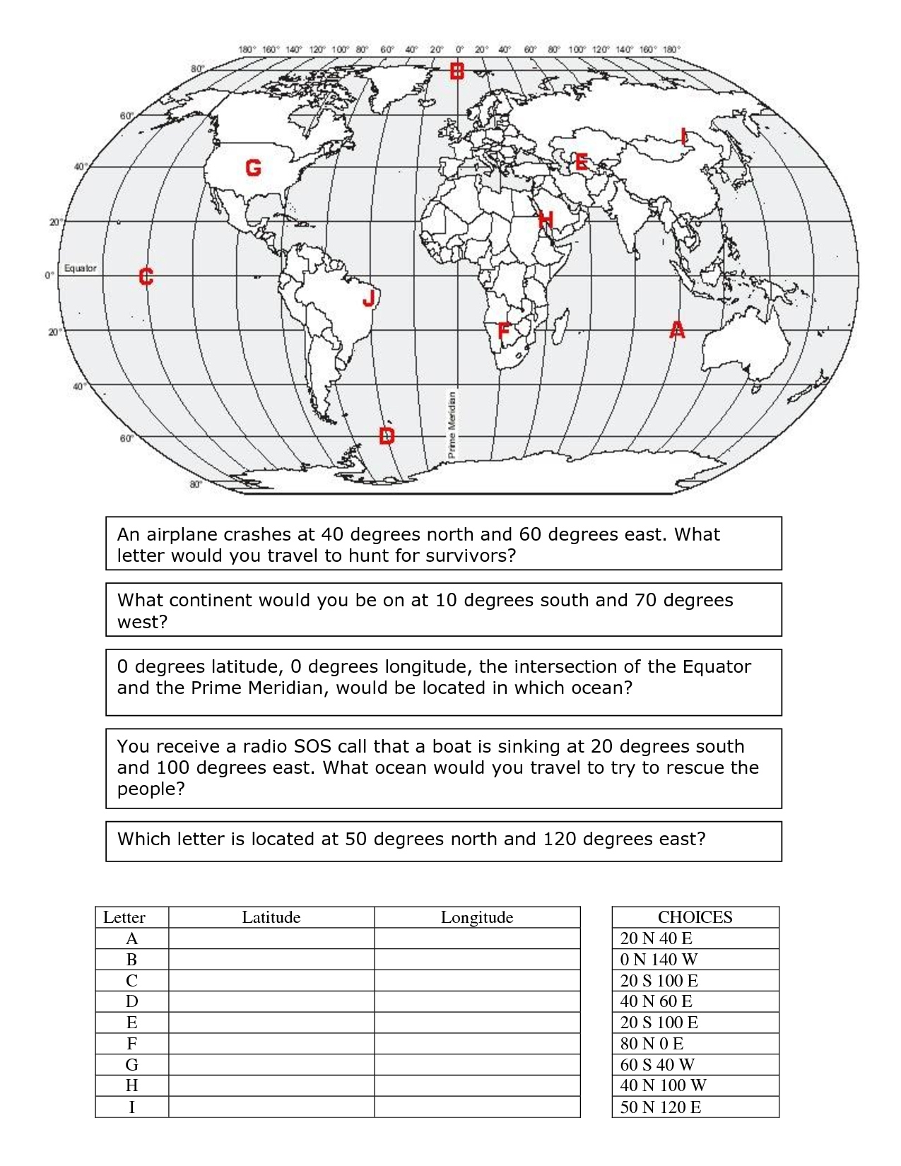 Latitude And Longitude Worksheets Free Printable Lyana Worksheets
