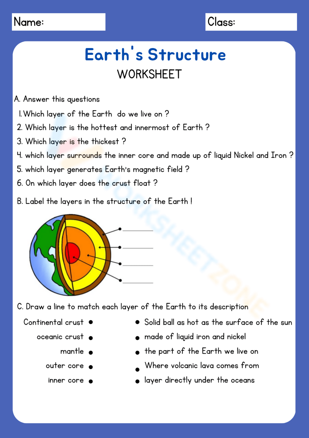 Layers Of The Earth Worksheets 2024 Worksheets Library
