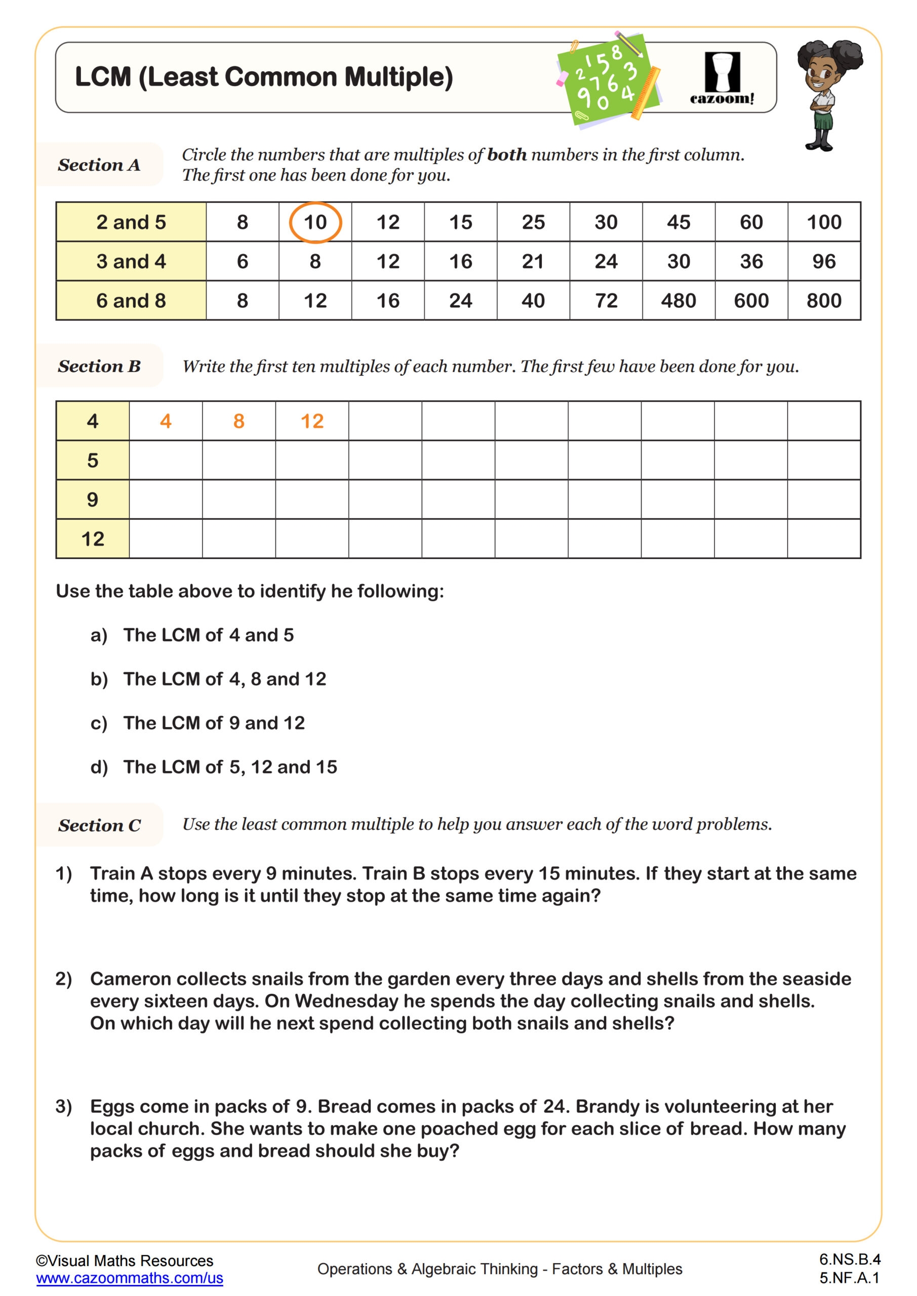 Least Common Multiple Worksheets Page Worksheets Library