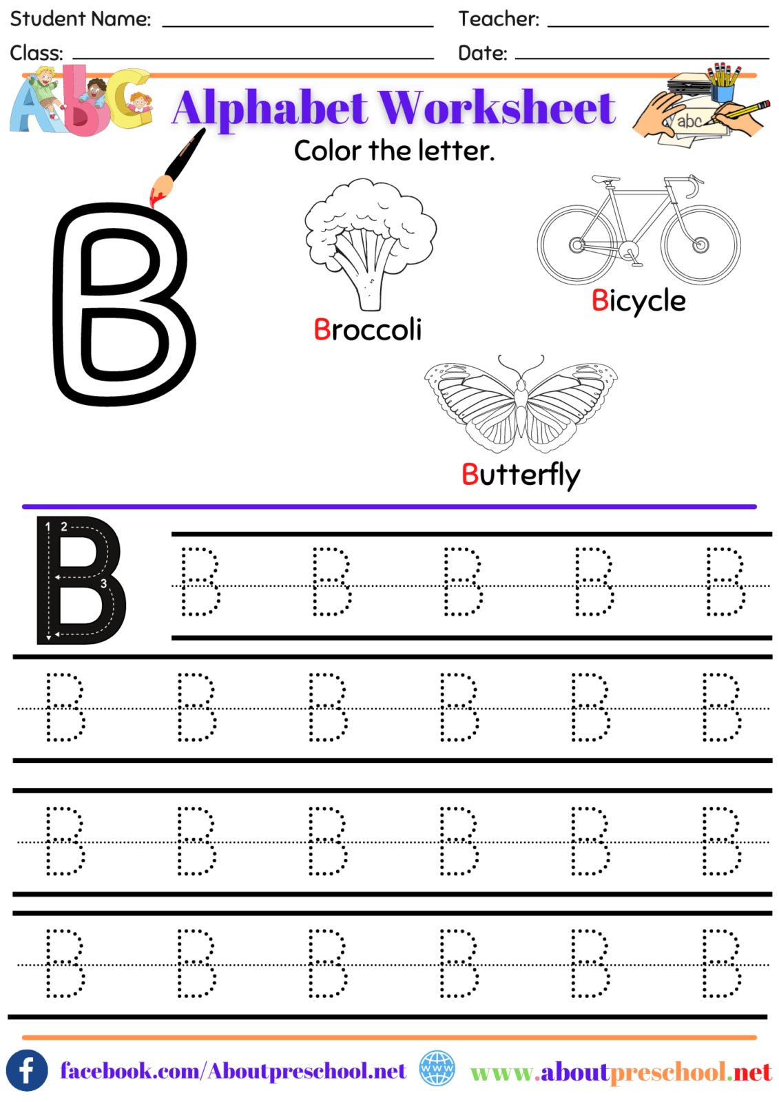 Letter B Worksheet About Preschool Letter B Worksheet About Preschool