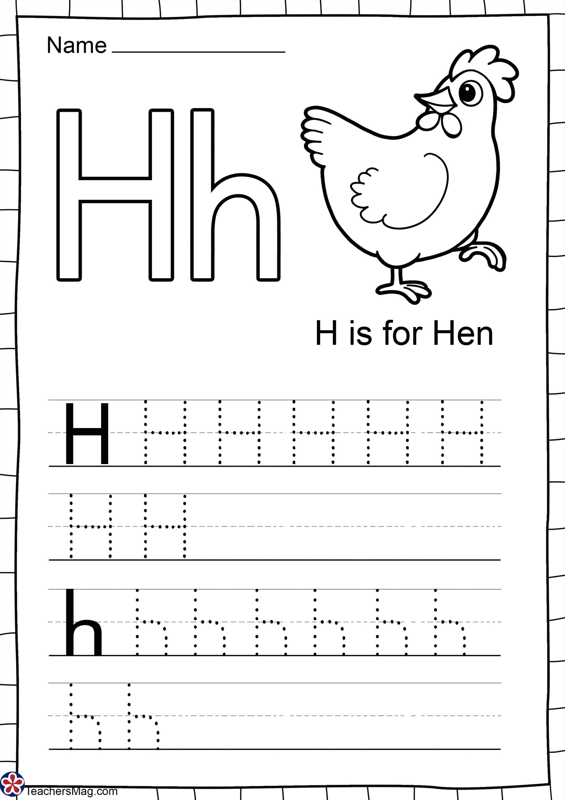 Letter H Free Worksheets TeachersMag Worksheets Library