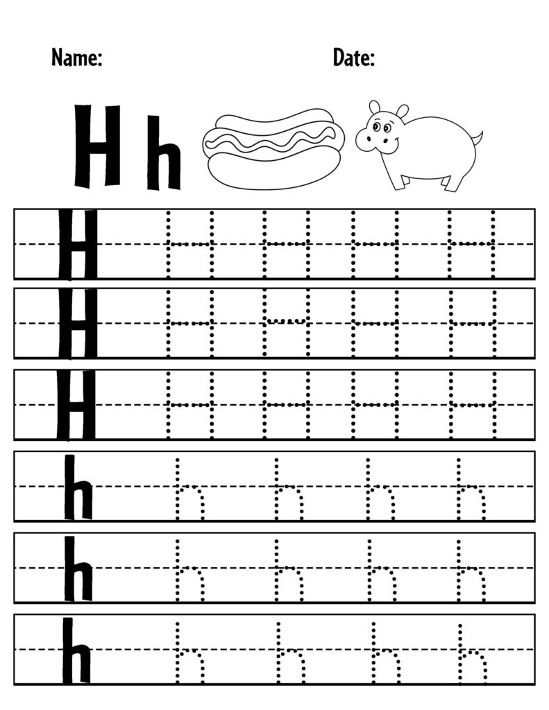 Letter H Worksheets For Preschool