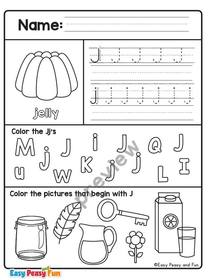 Letter J Worksheets For Preschool And Kindergarten Easy Peasy And Fun Letter J Worksheets For Preschool And Kindergarten Easy Peasy And Fun