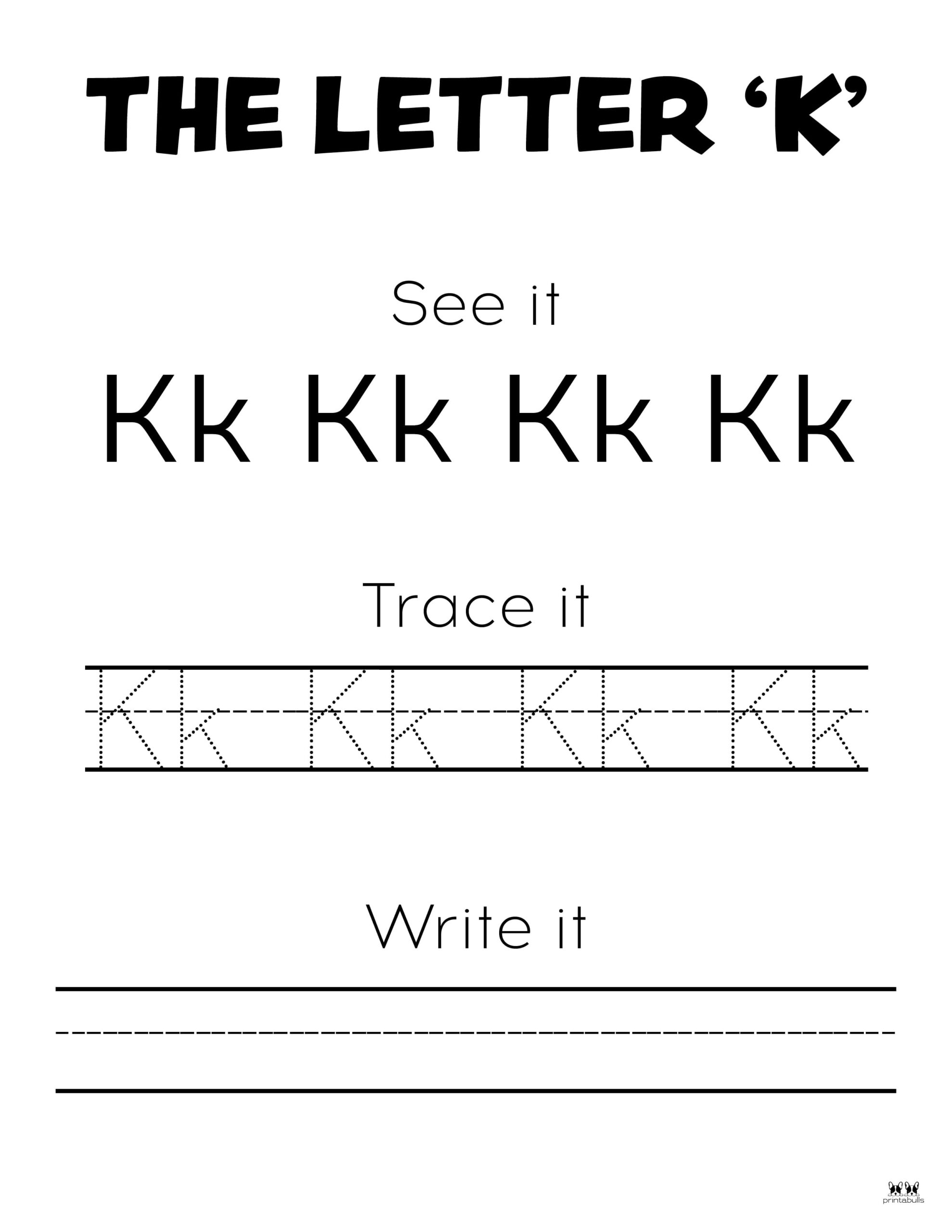 Letter K Worksheets 50 FREE Printables Printabulls