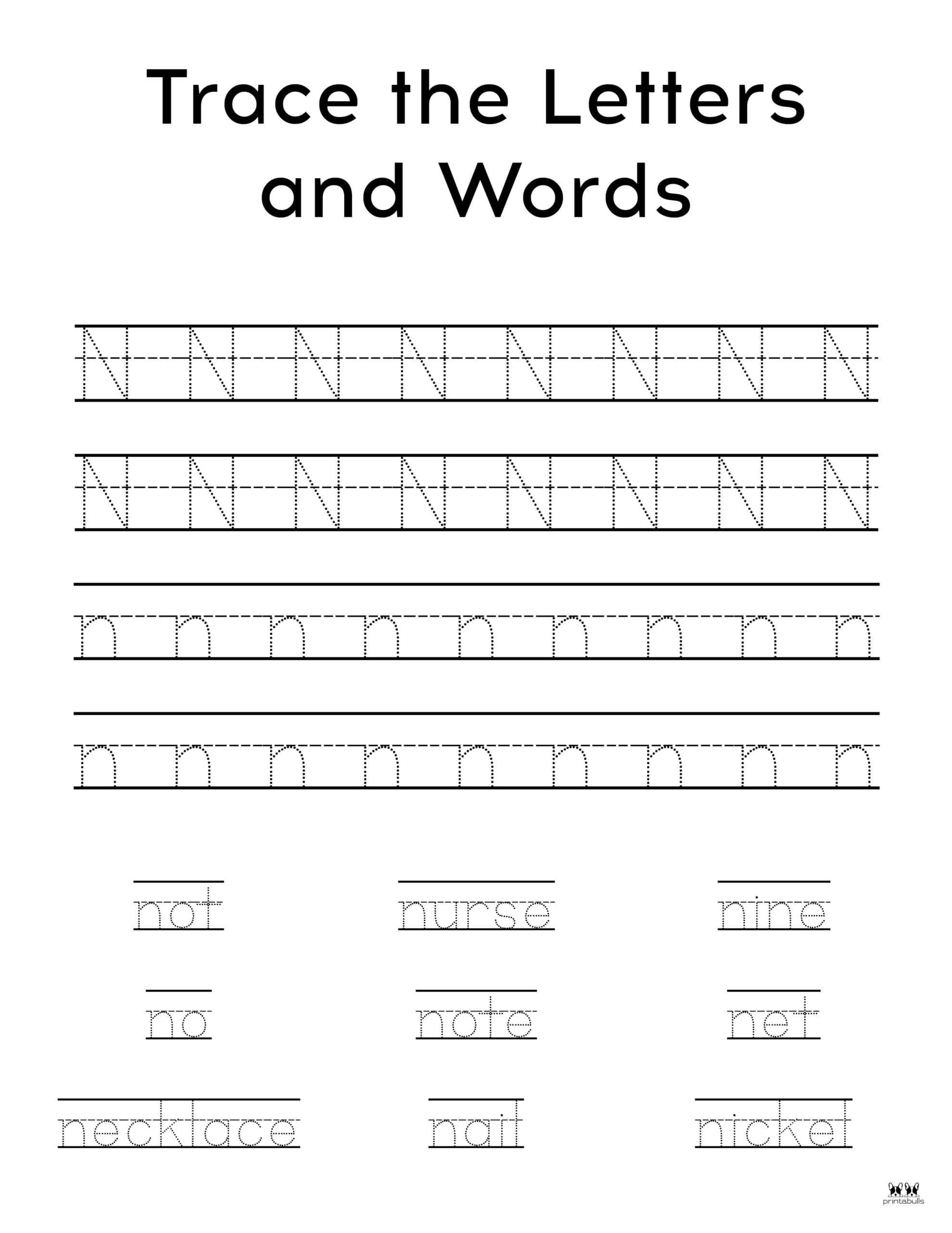 letter n worksheets