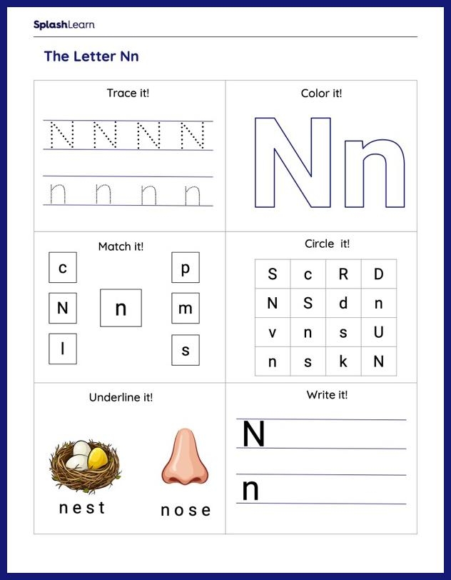 Letter N Worksheets Free Printable SplashLearn Letter N Worksheets Free Printable SplashLearn
