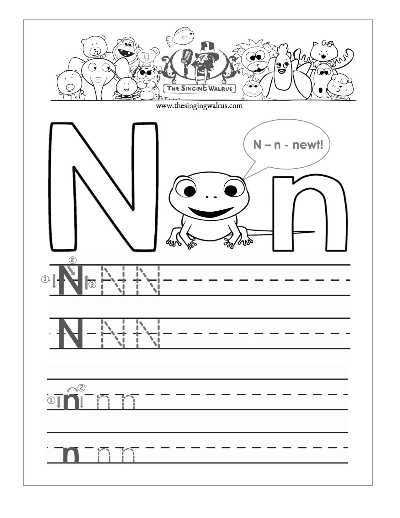Letter N Worksheets Prek AlphabetWorksheetsFree