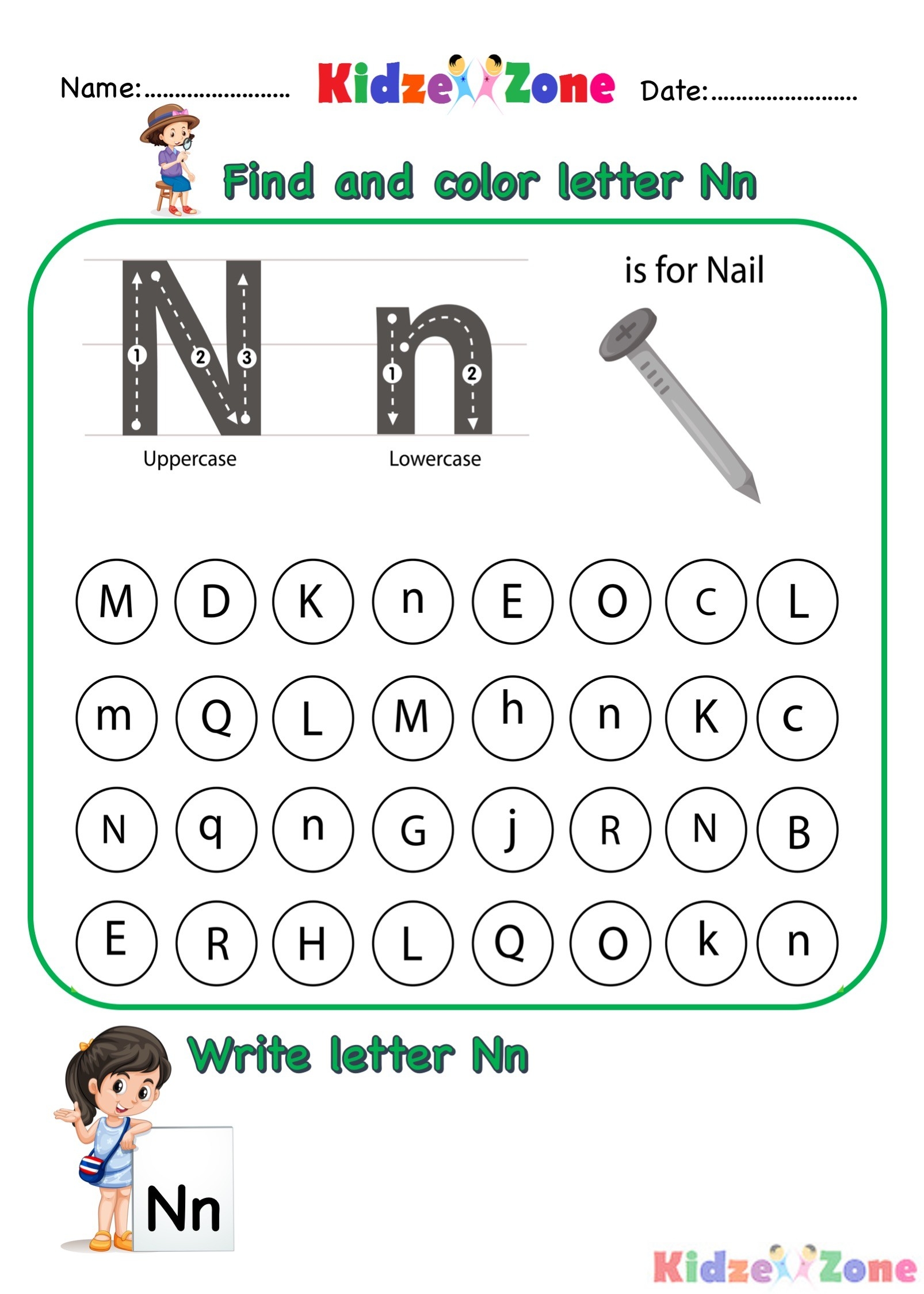 Letter N Worksheets