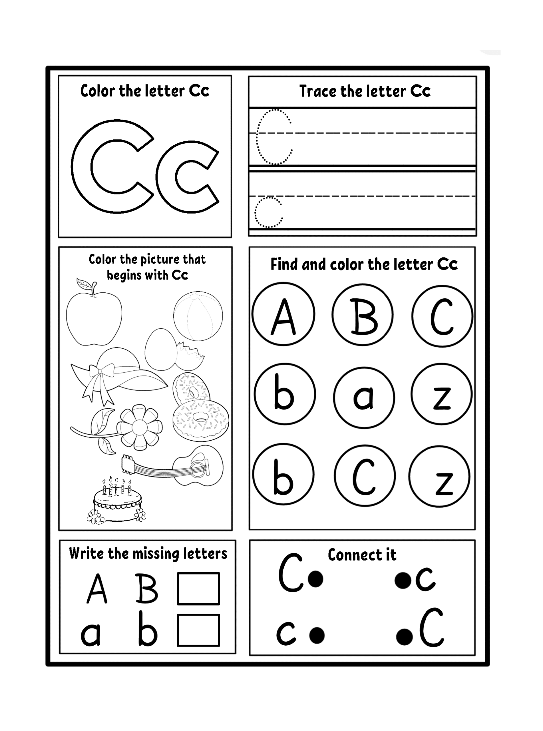 letter c worksheets