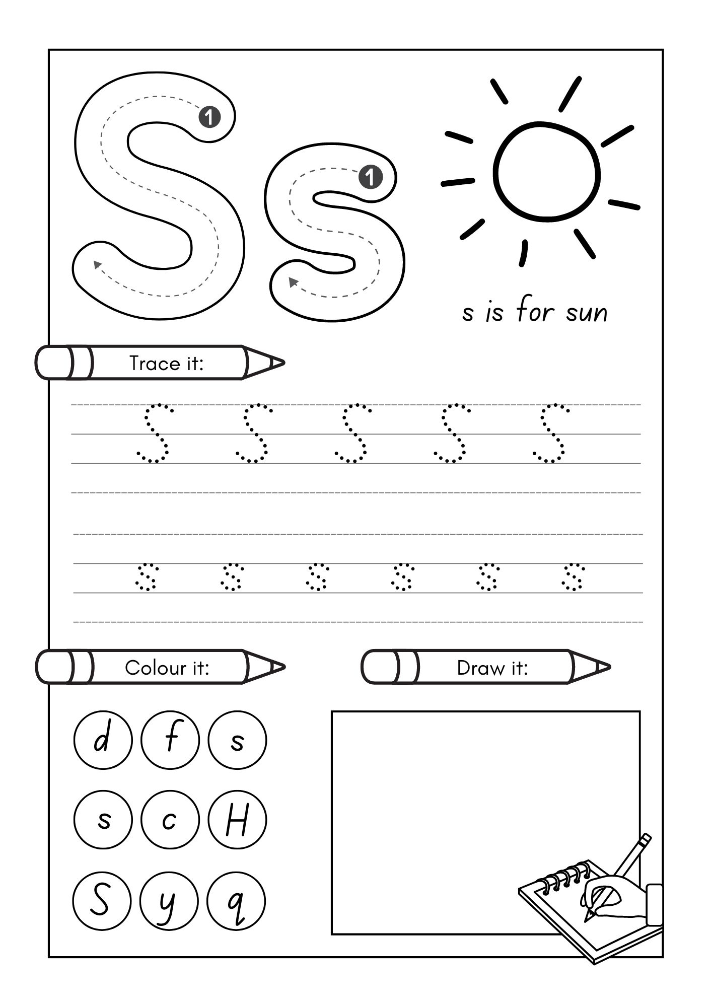 letter s preschool worksheets
