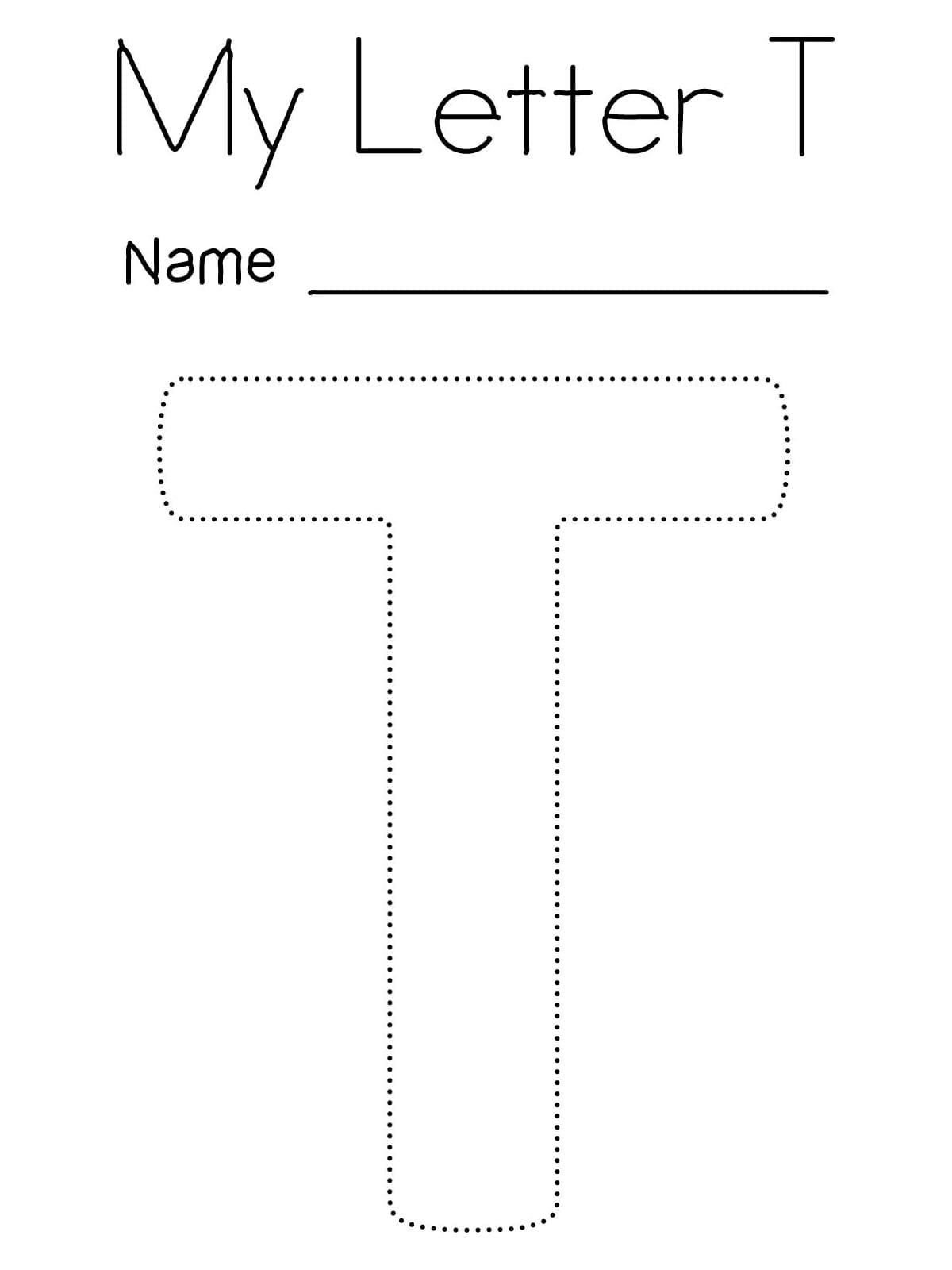 letter tracing worksheet