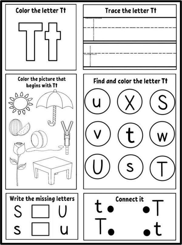 Letter T Worksheets For Preschoolers Letter T Worksheets For Preschoolers