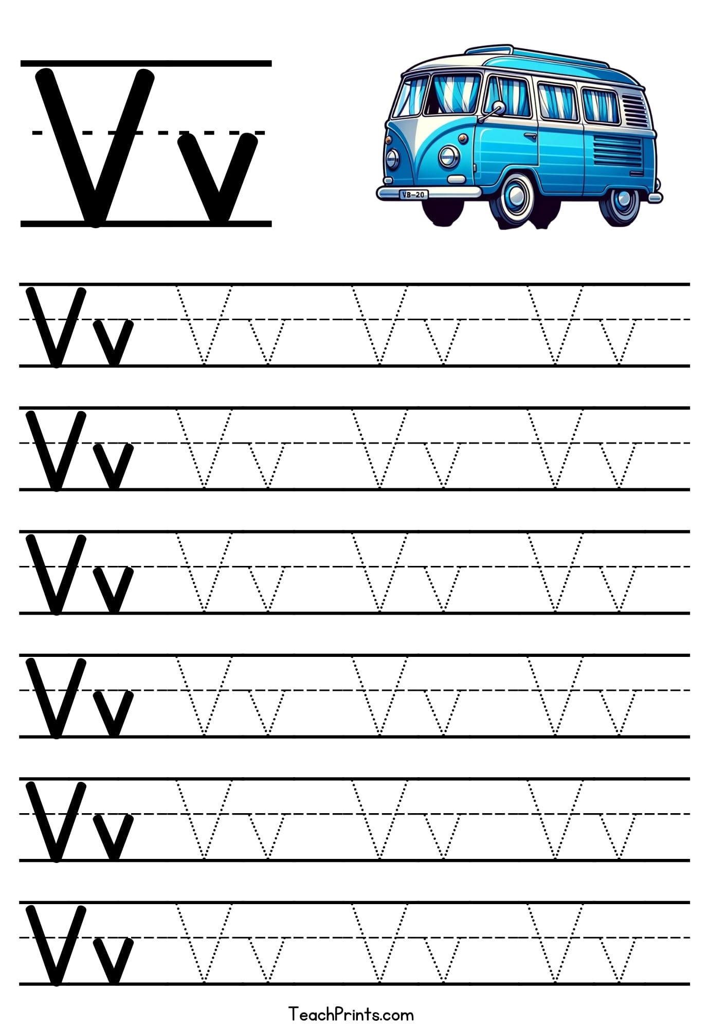 Letter V Tracing Worksheet Free Printables Teach Prints Letter V Tracing Worksheet Free Printables Teach Prints