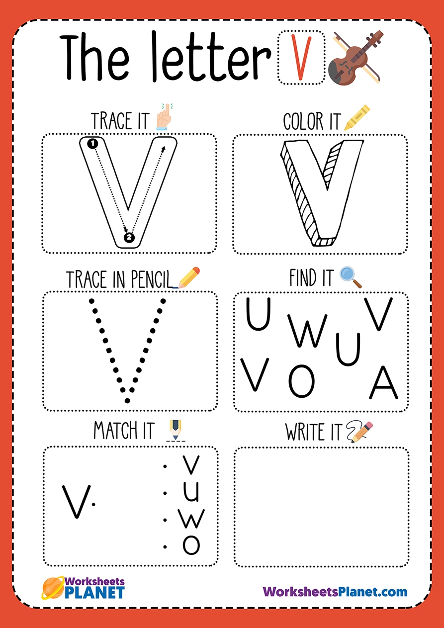 Letter V Worksheet Letter V Worksheet
