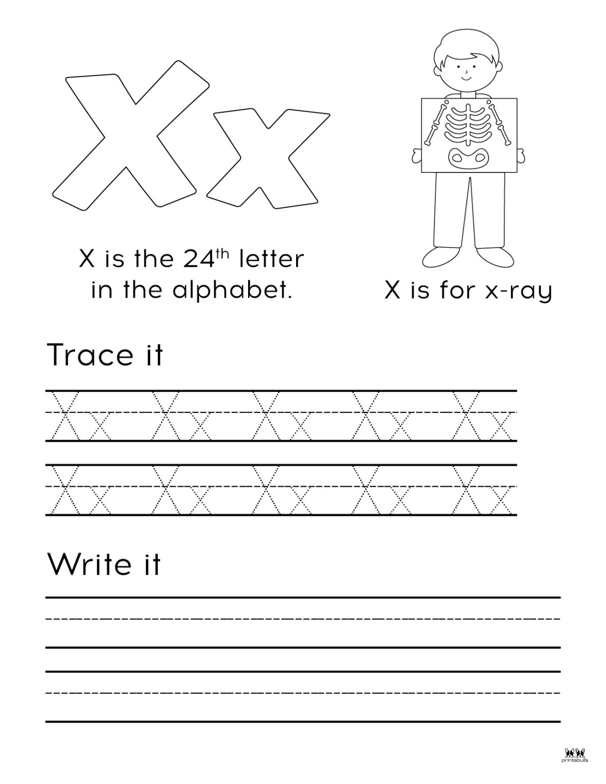 letter x worksheets