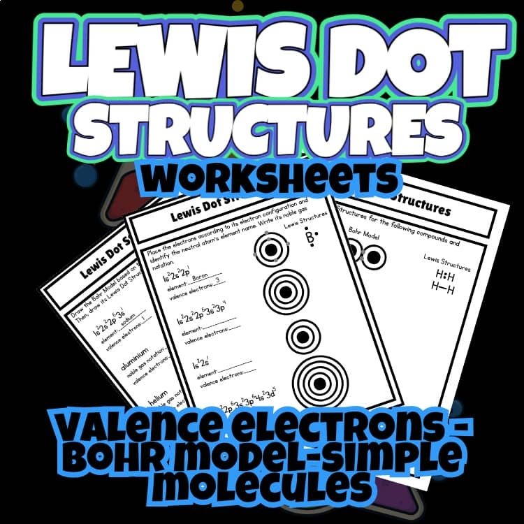 Lewis Dot Structures Worksheets Valence Electrons Dot Diagrams Octet Rule