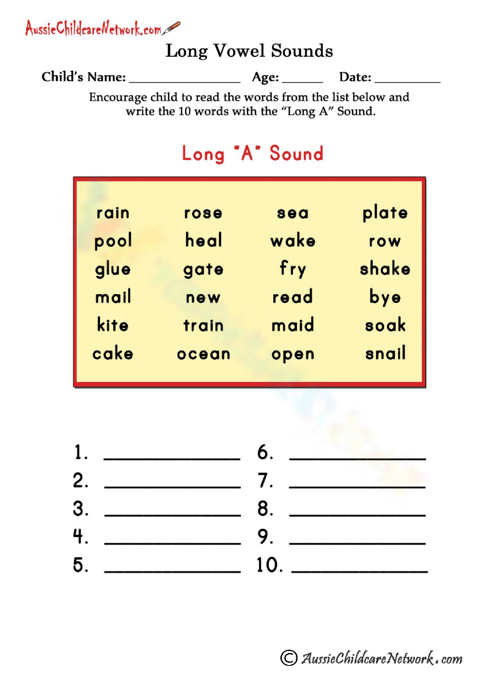 Long A Sound Worksheet Worksheets Library Long A Sound Worksheet Worksheets Library