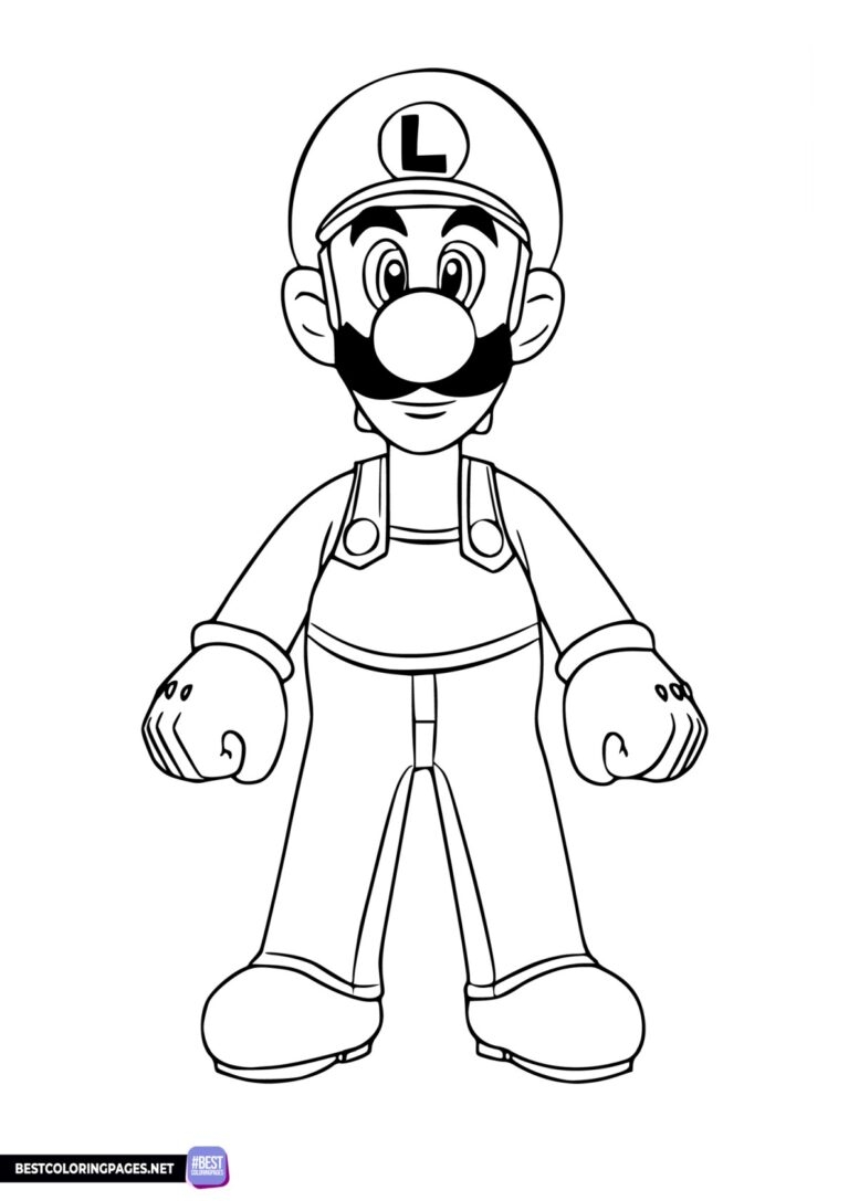 Luigi Coloring Pages Bestcoloringpages