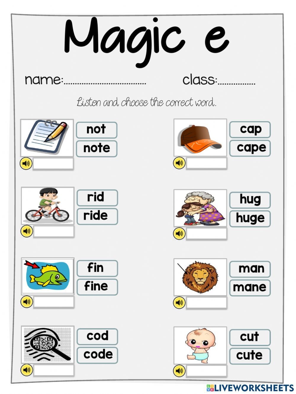 magic e worksheets magic e worksheets