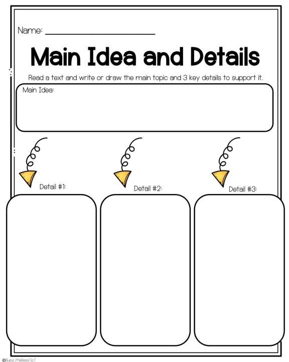 main idea and details worksheets main idea and details worksheets