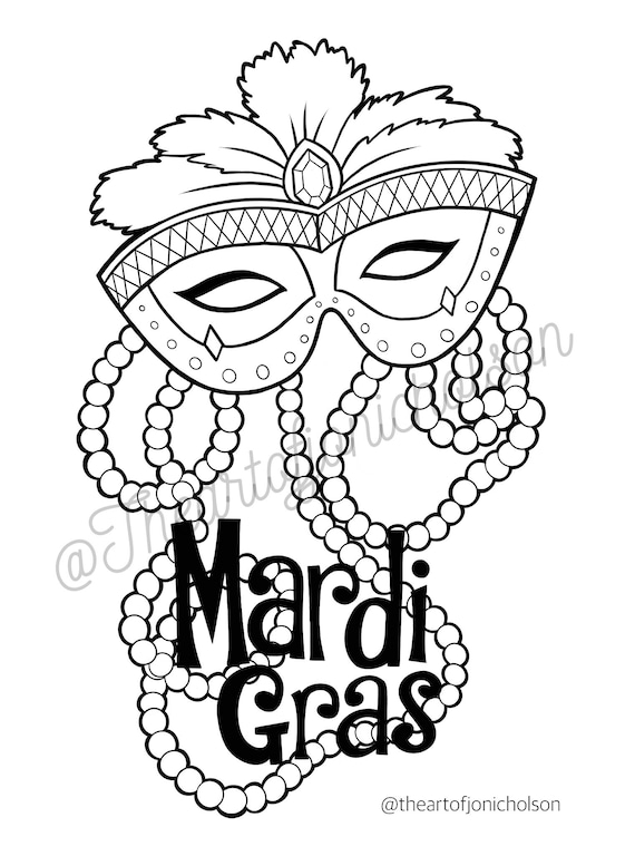 Mardi Gras Coloring Pages Free Printable