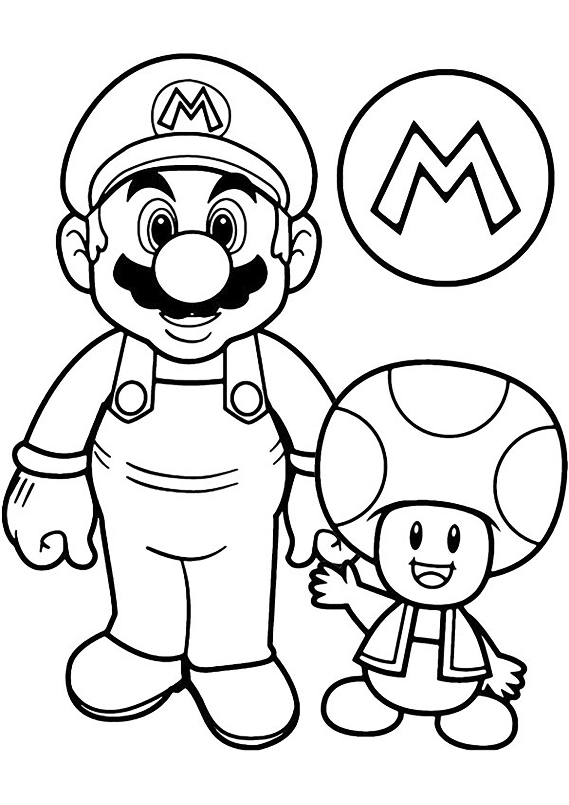 Mario And Toad Super Mario Bros Coloring Pages