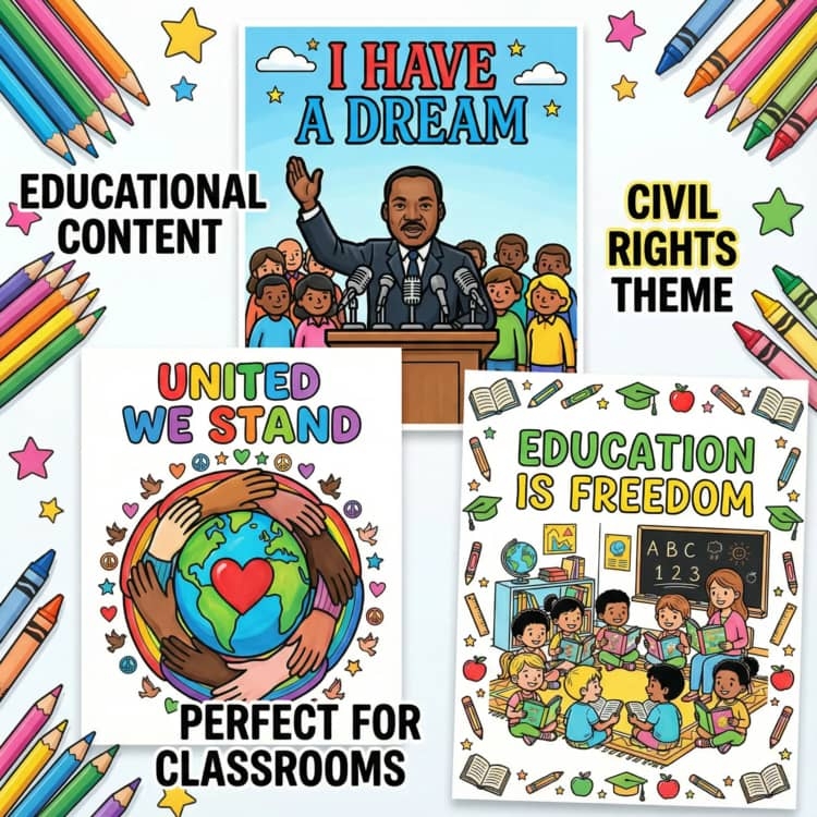 Martin Luther King Jr Coloring Pages MLK Activities Civil Rights 