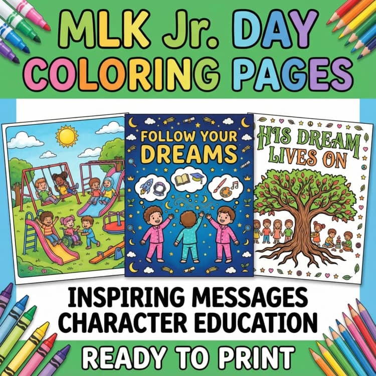 Martin Luther King Jr Coloring Pages MLK Activities Civil Rights 