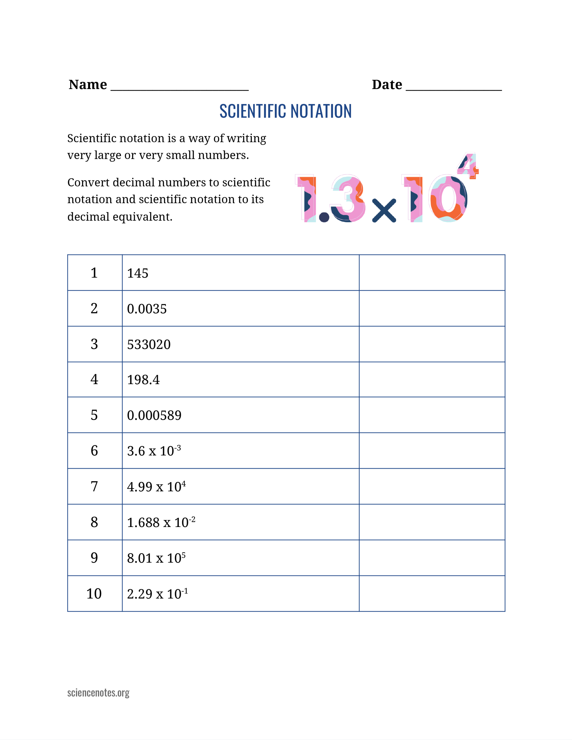 Master Scientific Notations Worksheets With Answers For Practice And Master Scientific Notations Worksheets With Answers For Practice And