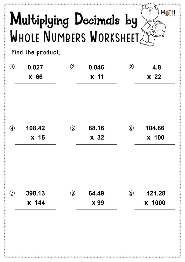 decimal multiplication worksheets