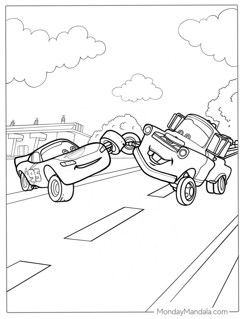 Mater And Lightning Mcqueen Coloring Pages Lightning Mcqueen Coloring 