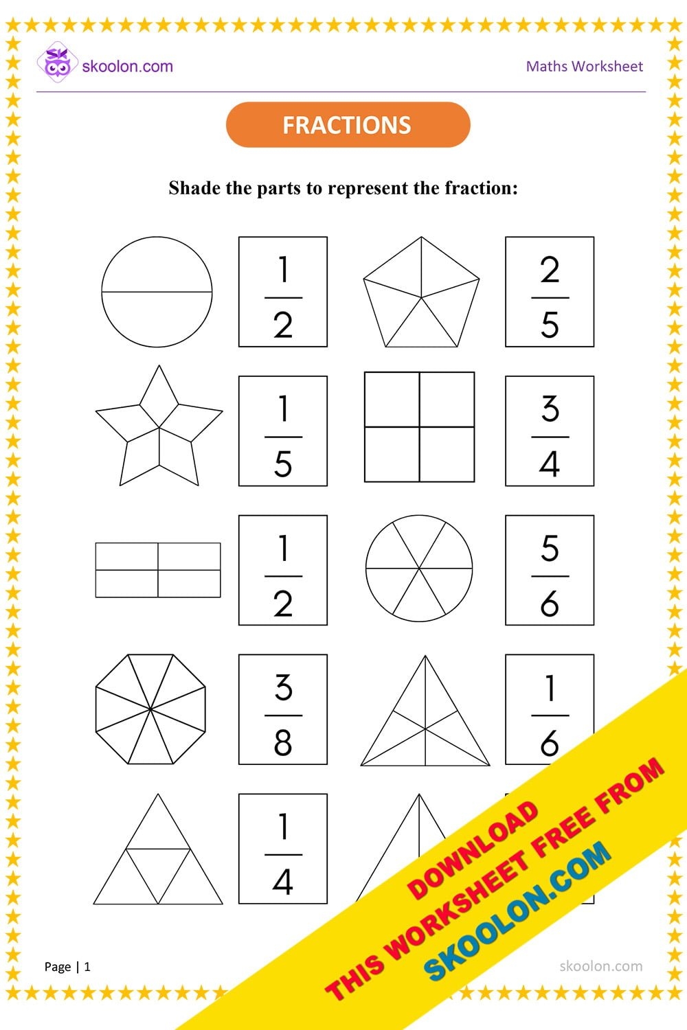 fractions worksheet with pictures fractions worksheet with pictures