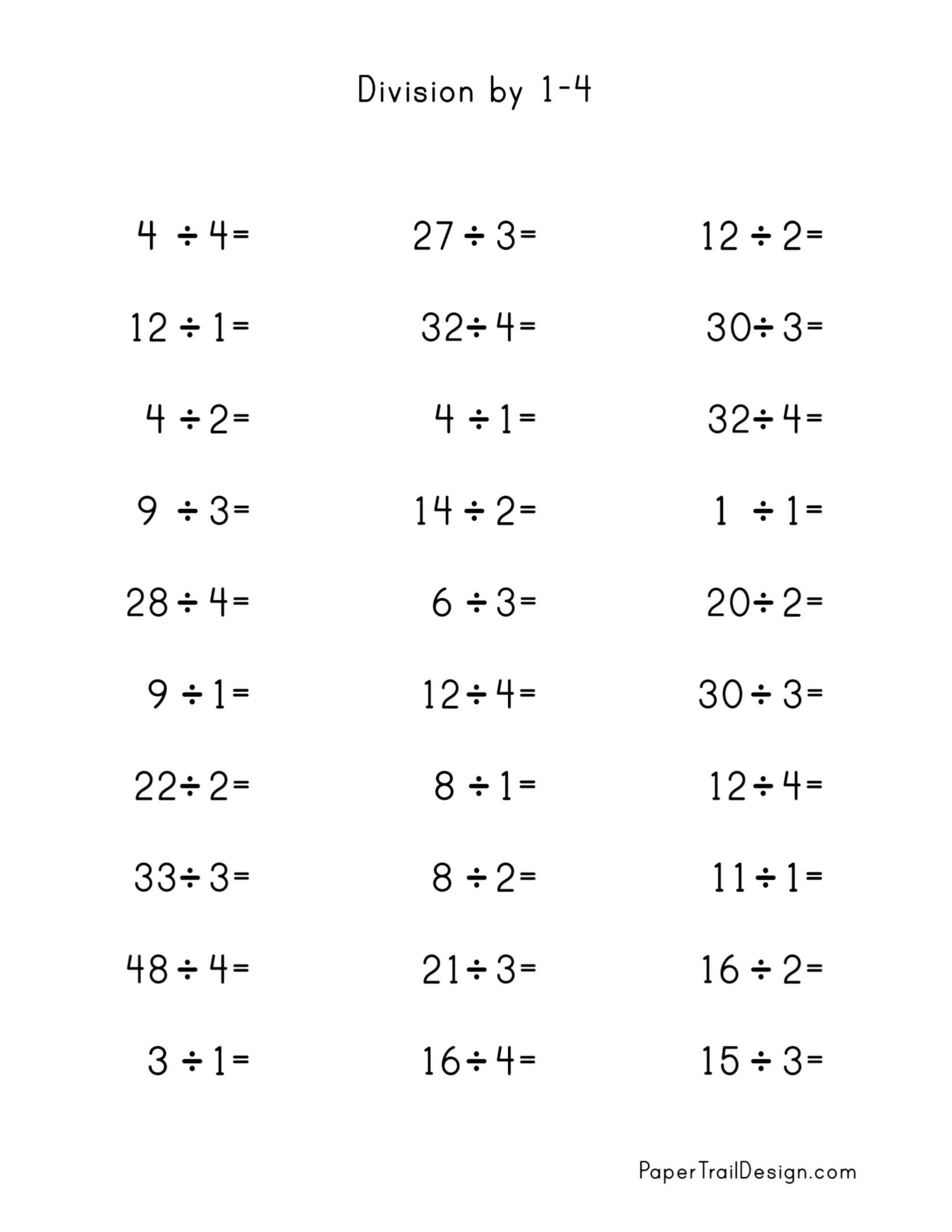 division worksheets grade 3