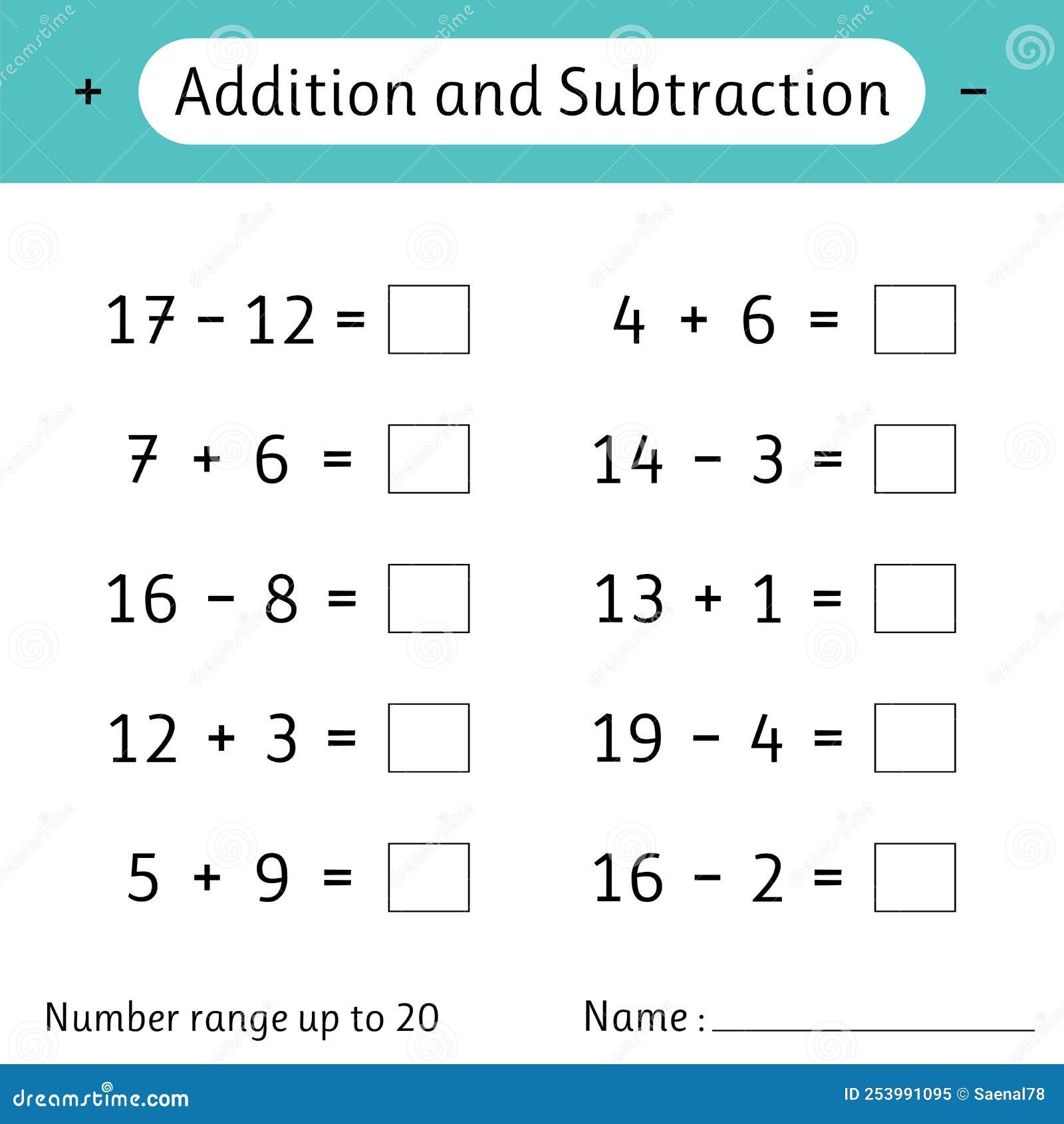 Math Worksheets Addition And Subtraction